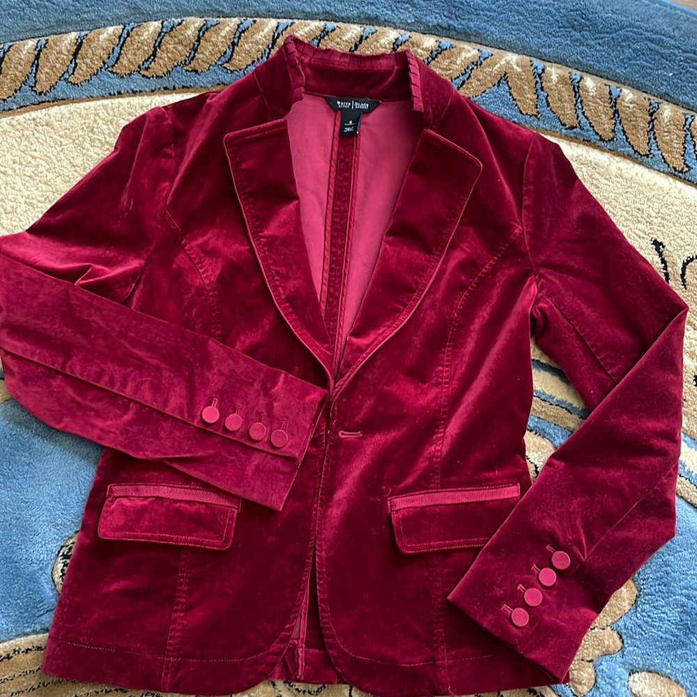 Whbm Burgundy Velour Jacket Gem